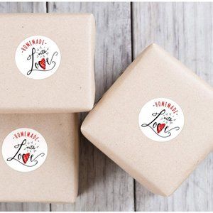 500 Homemade with Love wafer stickers